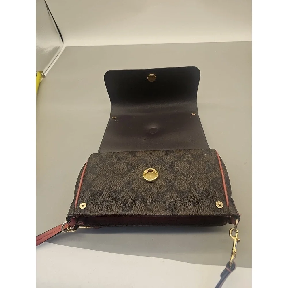 Coach Signature Reversible 2 IN 1 Crossbody Bag‎ Magnet Rose Brown F59534